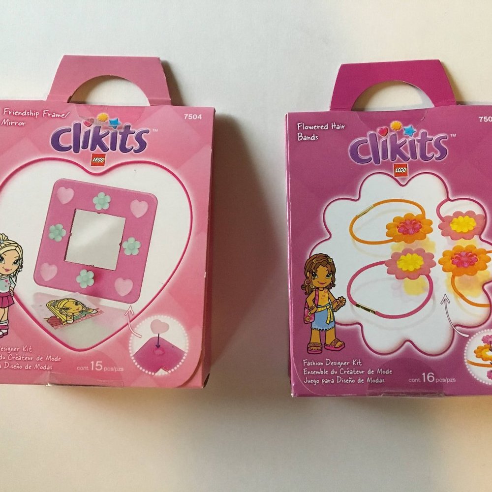 New Lego Clikits Flower Hair Bands Mirror Frame 7504 7505 Pink